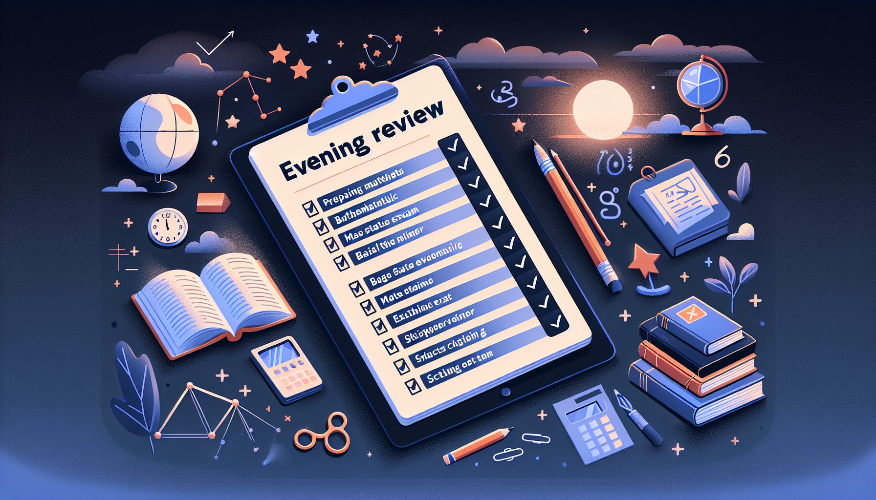 Чек-лист вечернего повтора перед ОГЭ